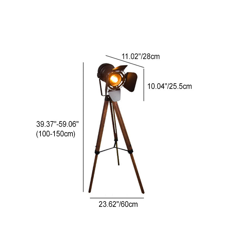 Modern Iron and Wood 1-Light Floor Lamp for Living Room