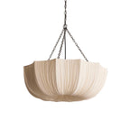 French Petal Semi-Circular Fabric Lampshade Chandelier