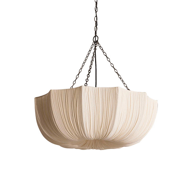 French Petal Semi-Circular Fabric Lampshade Chandelier