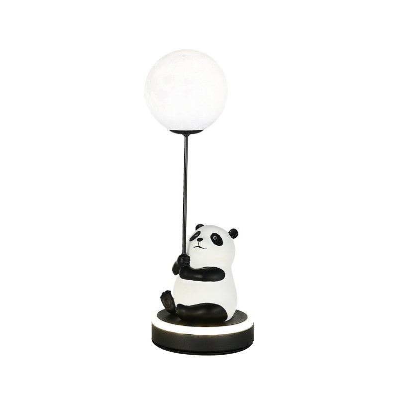 Modern Panda Design LED Table Lamp with Resin Base and PVC Lampshade for Bedroom