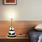 Modern Panda Design LED Table Lamp with Resin Base and PVC Lampshade for Bedroom