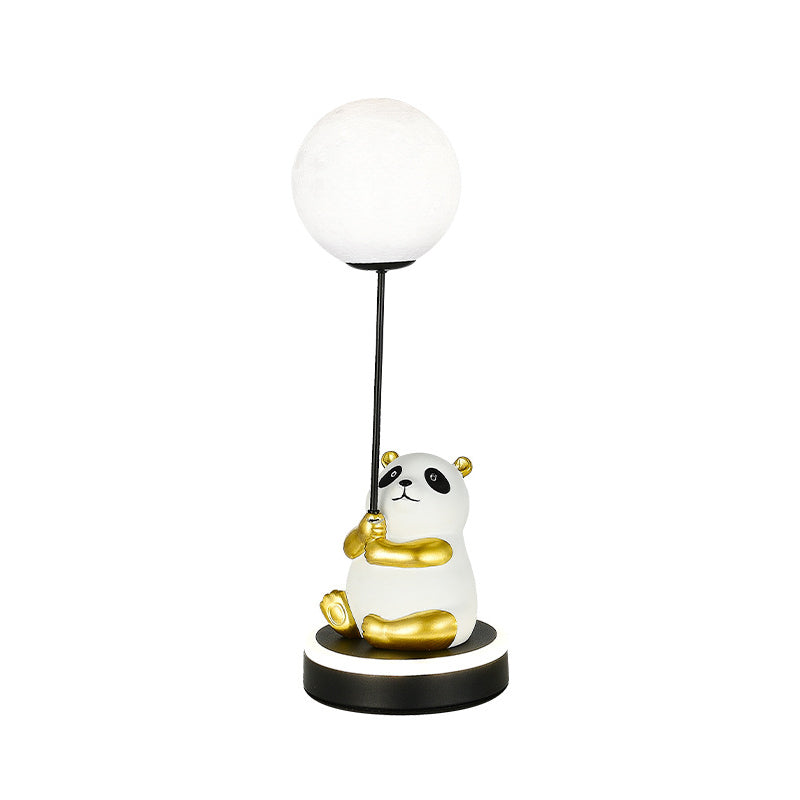 Modern Panda Design LED Table Lamp with Resin Base and PVC Lampshade for Bedroom
