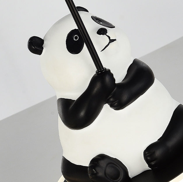Modern Panda Design LED Table Lamp with Resin Base and PVC Lampshade for Bedroom