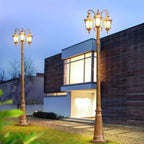 Elegant European Aluminum 3-Light Outdoor Post Lamp