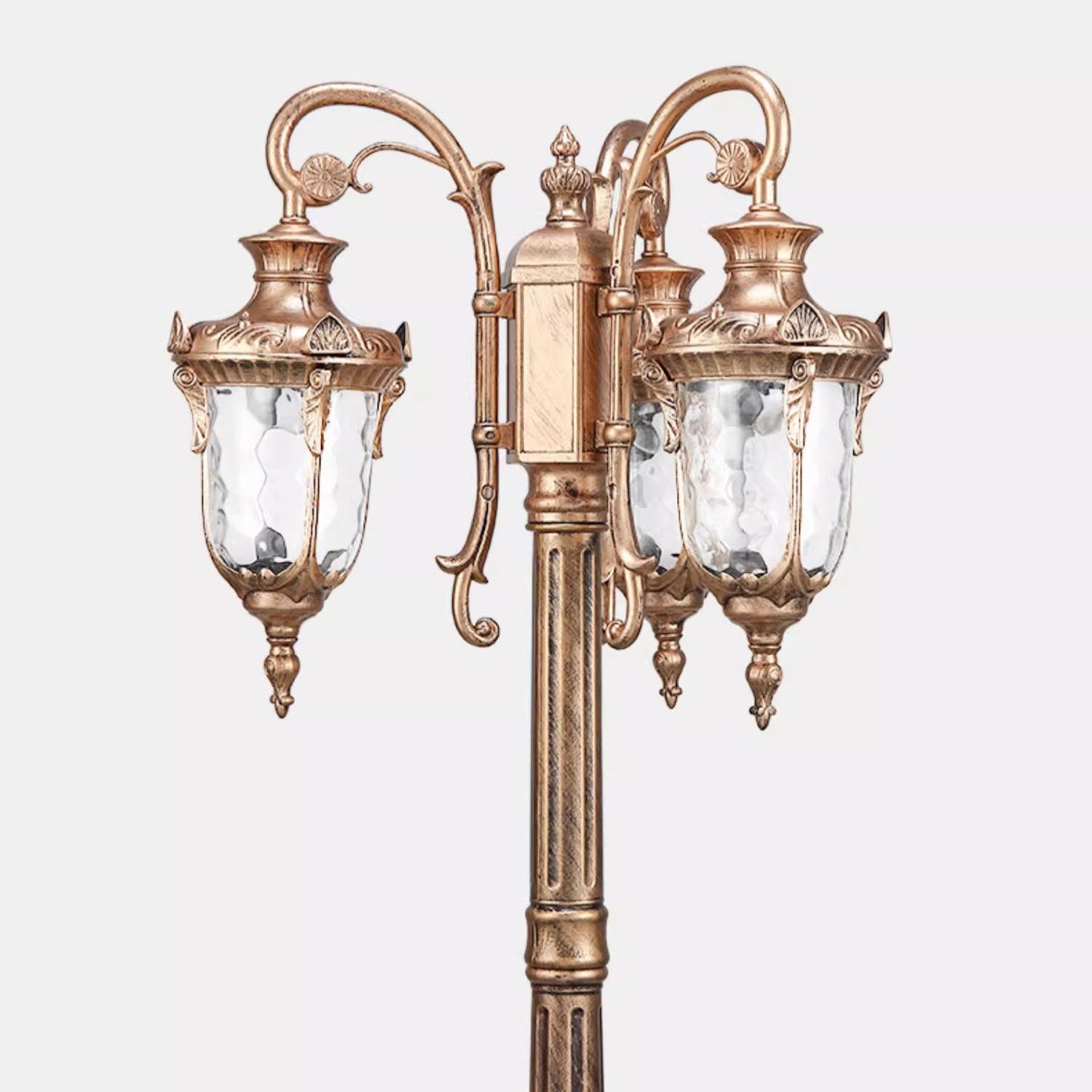 Elegant European Aluminum 3-Light Outdoor Post Lamp