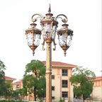 Elegant European Aluminum 3-Light Outdoor Post Lamp