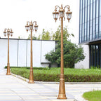 Elegant European Aluminum 3-Light Outdoor Post Lamp