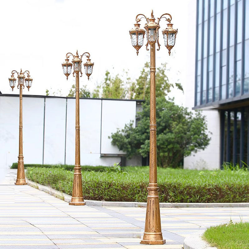 Elegant European Aluminum 3-Light Outdoor Post Lamp