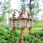 Elegant European Aluminum 3-Light Outdoor Post Lamp