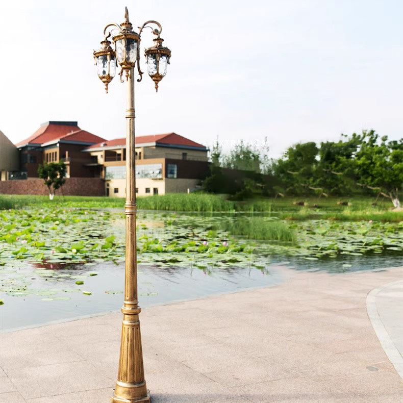 Elegant European Aluminum 3-Light Outdoor Post Lamp