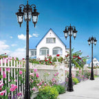 Elegant European Aluminum 3-Light Outdoor Post Lamp