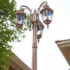 Elegant European Aluminum 3-Light Outdoor Post Lamp