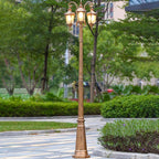 Elegant European Aluminum 3-Light Outdoor Post Lamp