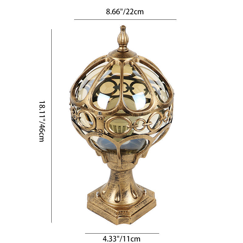 Premium French Aluminum Glass Globe Outdoor Post Light