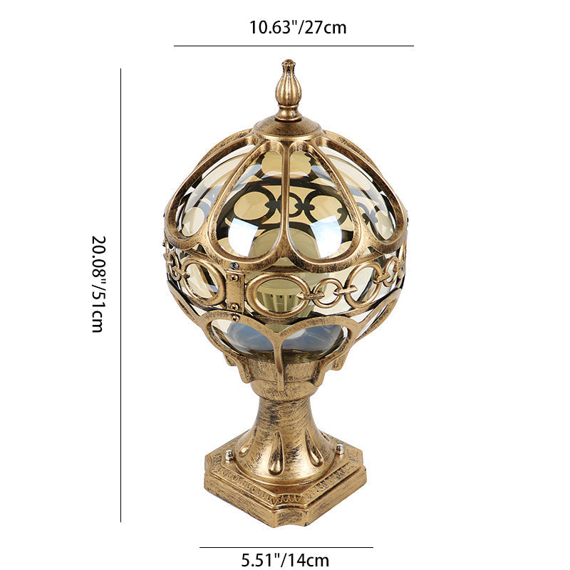 Premium French Aluminum Glass Globe Outdoor Post Light