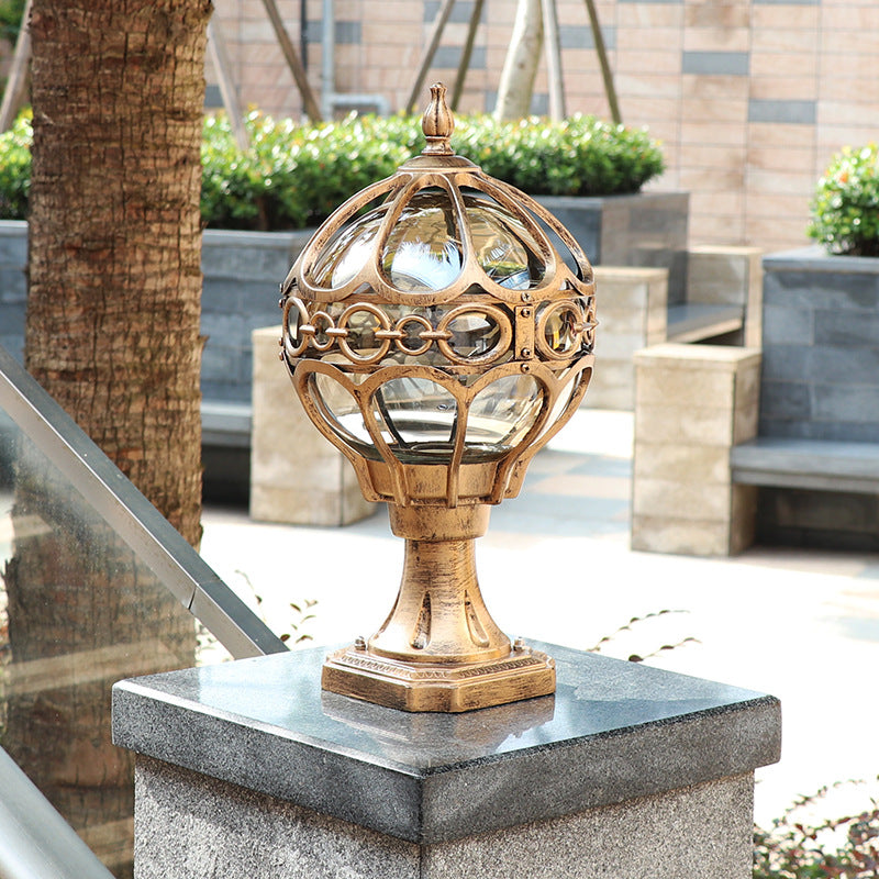 Premium French Aluminum Glass Globe Outdoor Post Light