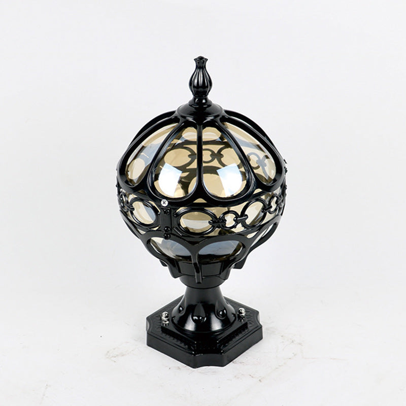 Premium French Aluminum Glass Globe Outdoor Post Light