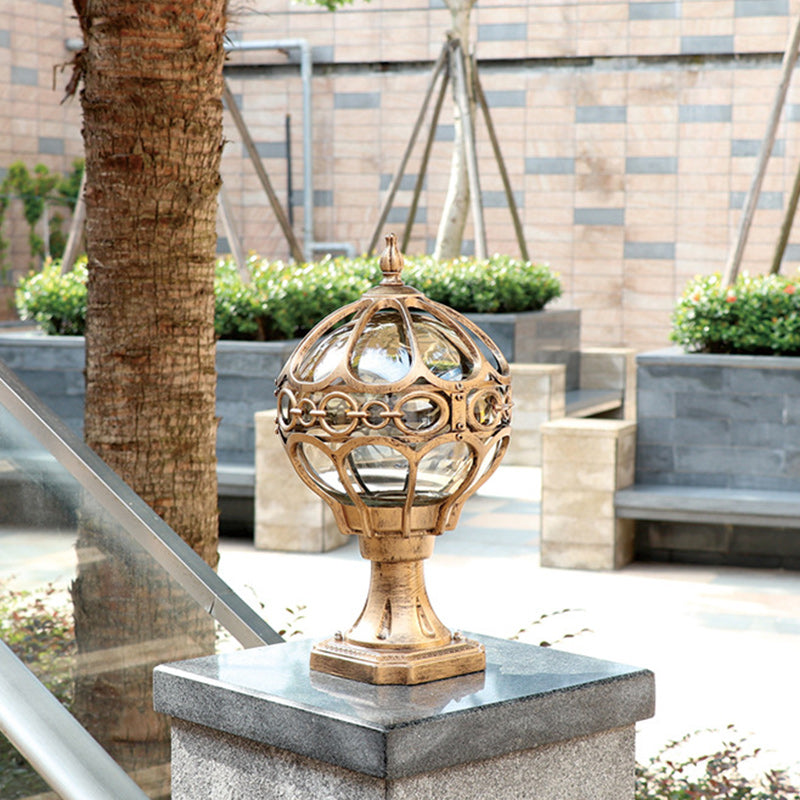 Premium French Aluminum Glass Globe Outdoor Post Light