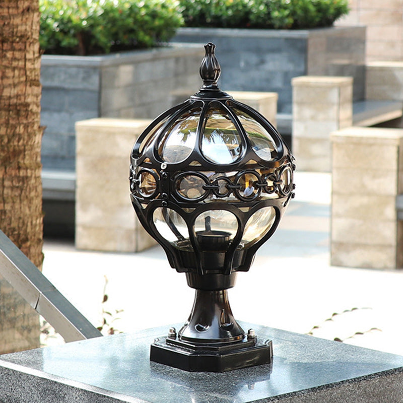 Premium French Aluminum Glass Globe Outdoor Post Light