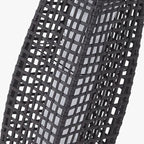 Art Deco Solar LED Outdoor Column Lamp - Faux Rattan Design