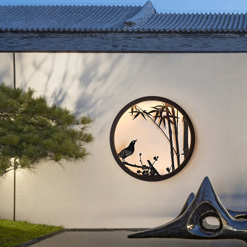 Contemporary Round LED Wall Sconce - Iron & Acrylic
