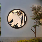 Contemporary Round LED Wall Sconce - Iron & Acrylic