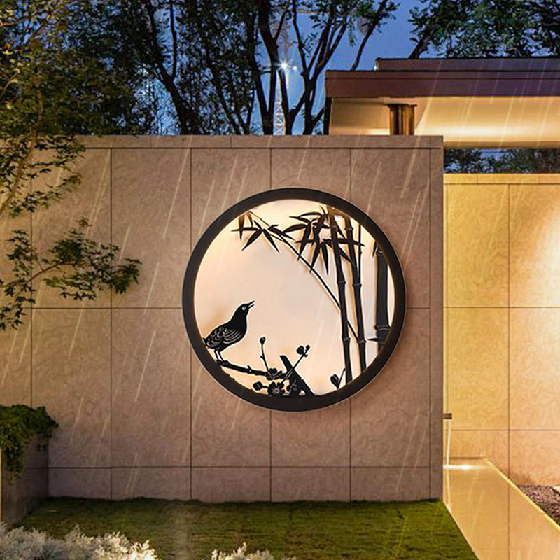 Contemporary Round LED Wall Sconce - Iron & Acrylic