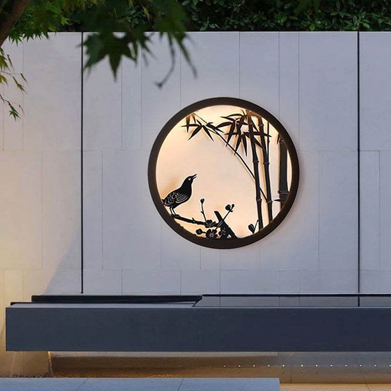 Contemporary Round LED Wall Sconce - Iron & Acrylic