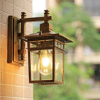 Rustic Cast Aluminum and Glass 1-Light Wall Sconce
