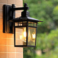 Rustic Cast Aluminum and Glass 1-Light Wall Sconce