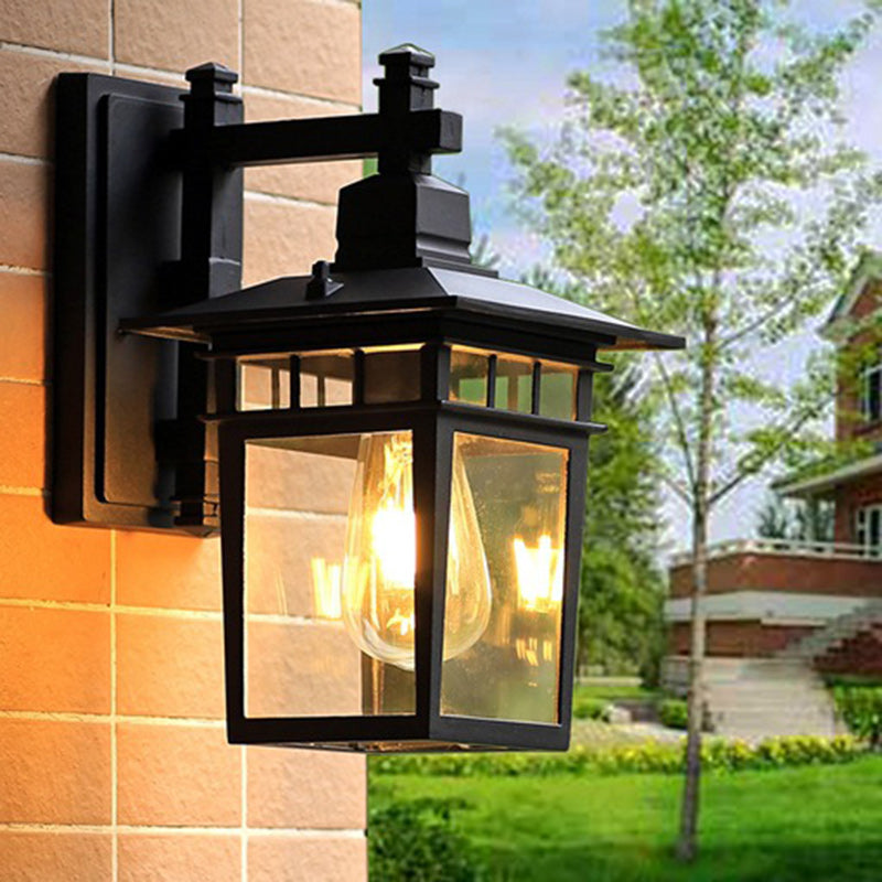 Rustic Cast Aluminum and Glass 1-Light Wall Sconce
