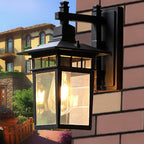 Rustic Cast Aluminum and Glass 1-Light Wall Sconce