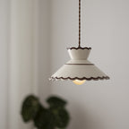 Premium French Ceramic & Iron Cone Pendant Light for Bedroom and Living Room