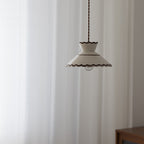 Premium French Ceramic & Iron Cone Pendant Light for Bedroom and Living Room
