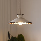 Premium French Ceramic & Iron Cone Pendant Light for Bedroom and Living Room
