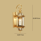 Premium Brass Glass Polygonal 1-Light Waterproof Wall