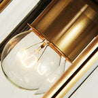 Premium Brass Glass Polygonal 1-Light Waterproof Wall