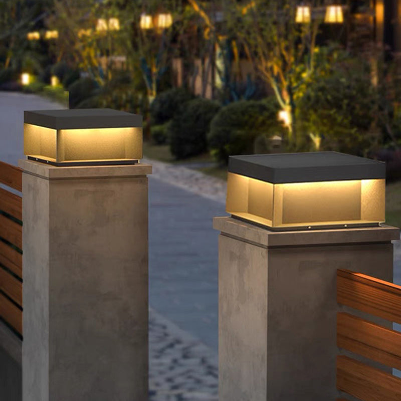 Premium Solar-Powered Stainless Steel Square LED Outdoor