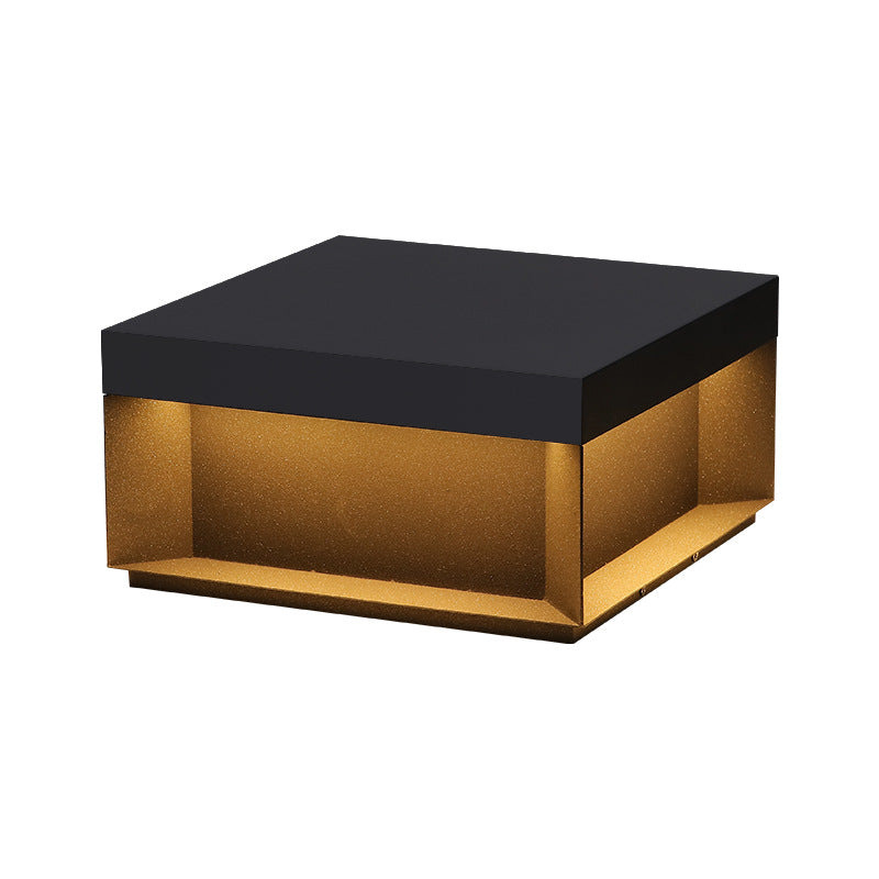 Contemporary Stainless Steel & Frosted Glass Square LED