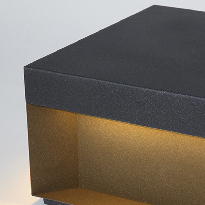 Contemporary Stainless Steel & Frosted Glass Square LED