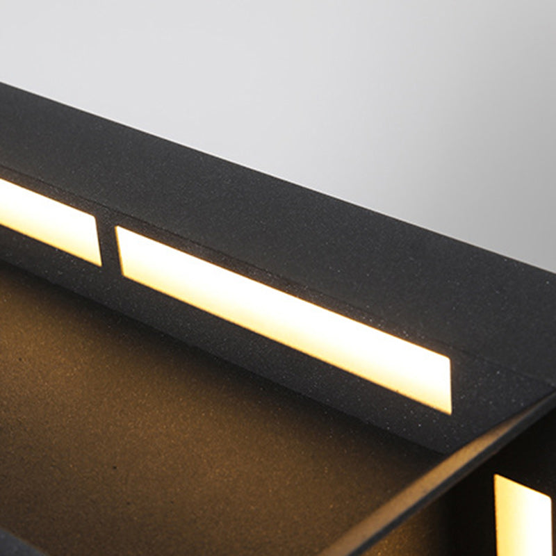 Contemporary Stainless Steel & Frosted Glass Square LED