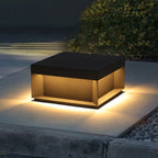 Contemporary Stainless Steel & Frosted Glass Square LED