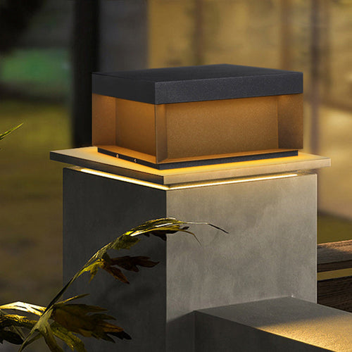 Contemporary Stainless Steel & Frosted Glass Square LED