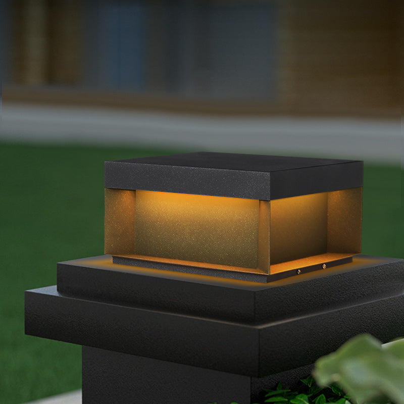 Contemporary Stainless Steel & Frosted Glass Square LED