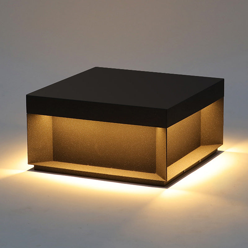 Contemporary Stainless Steel & Frosted Glass Square LED