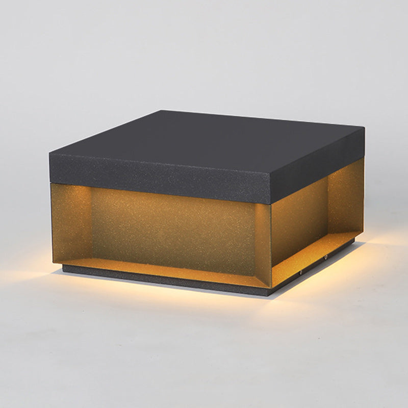 Contemporary Stainless Steel & Frosted Glass Square LED