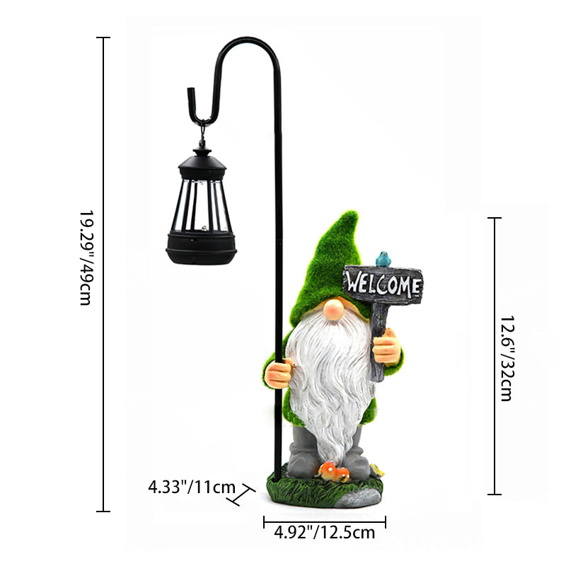 Art Deco Solar Waterproof LED Gnome Outdoor Light