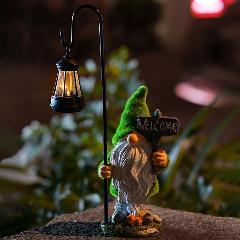 Art Deco Solar Waterproof LED Gnome Outdoor Light