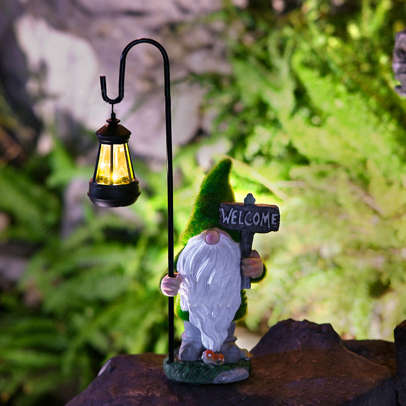 Art Deco Solar Waterproof LED Gnome Outdoor Light
