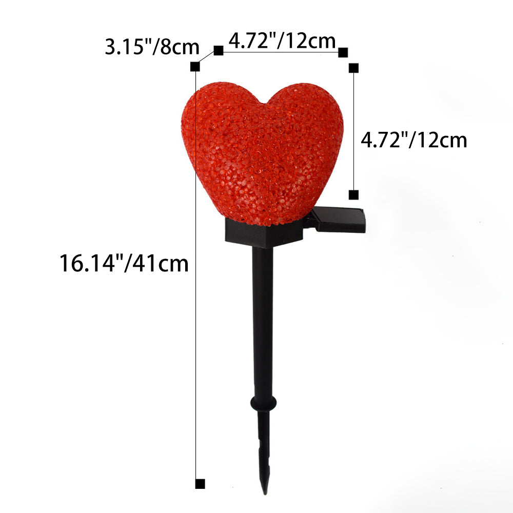 Heart-Shaped Solar LED Outdoor Light - Waterproof Modern
